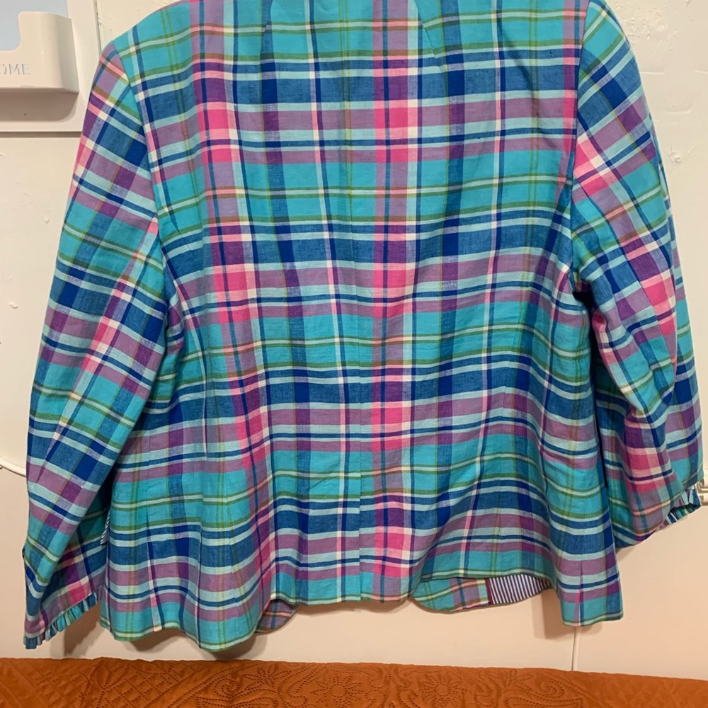 Talbots Multicolor Plaid Blazer
